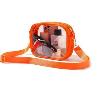Clear Bag Stadium Approved, Crossbody Transparent Bag for Concerts - Orange